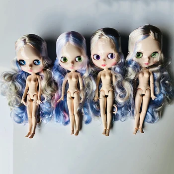 Фабрика Blyth Кукла смесен цвят къдрава коса, бяла кожа Blyth Кукли Съвместно голото Тяло на САМ BJD Модерна играчка за Момичета Коледен подарък