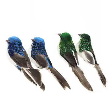 Фигурка на птица Широко приложение, птича шарка, 4 цвята, подпори за дома, полезна птица от стиропор с изкуствени пера