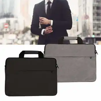 Чанта за лаптоп 15,6 инча, преносима писалка голям капацитет, водоустойчив плат, материал, закрывающаяся на ципа, чанта за лаптоп, за бизнес