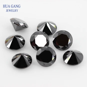 Черен диамант муассанит малкия размер на 1 мм ~ 3 мм, мъниста от рассыпчатого камък 1 карата, кръгъл брилянт, отлична кройката за отглеждане на диаманта в лаборатория