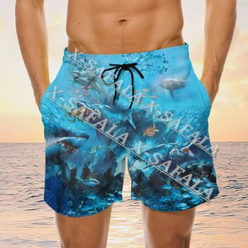 Шорти за плуване с акваланг Shark Tank, къси панталони за гмуркане на морското дъно, летни шорти за плаж, отдих, мъжки плувни панталони, спортни обувки-2